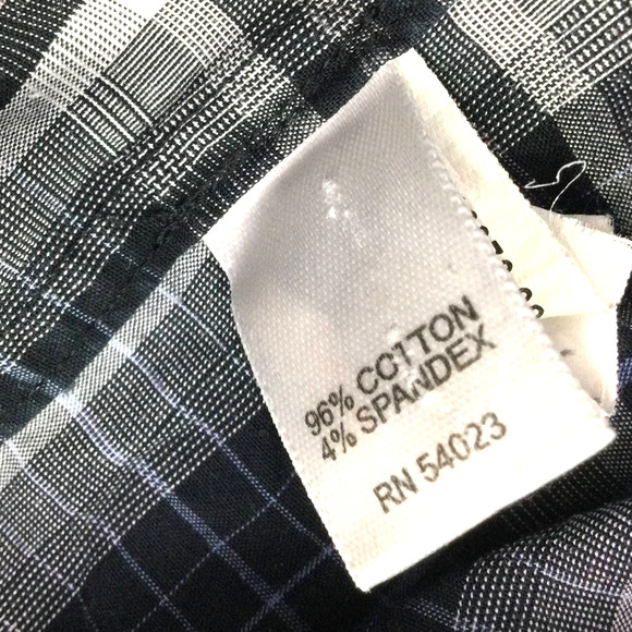 Banana Republic Men's Plaid Navy Long Sleeve Collared Button Down Shirt L - Picture 8 of 12